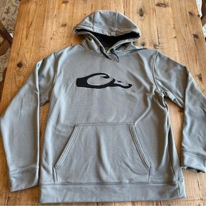 Drake adult medium light grey/black hoodie